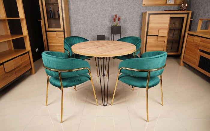 Zestaw stół Tobi i cztery krzesła Glamour