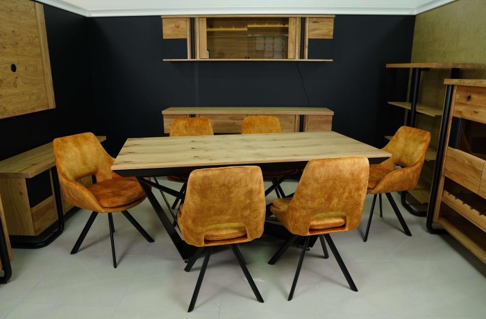 Elegancki zestaw stół LoftX i 4 krzesła Hamburg/Monachium